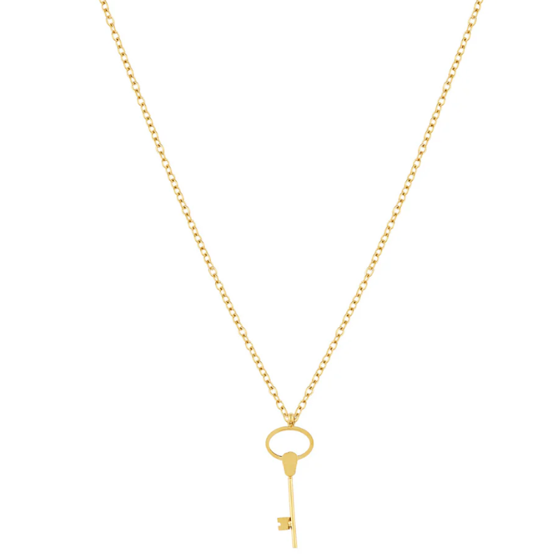 Gold Key Charm Necklace