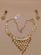 Traditional Antique Gold Plated Floral Choker Necklace Set with Earrings – Indian Ethnic Jewellery for Saree & Festive Wear