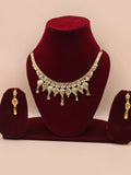 Traditional Gold-Tone Antique Necklace Set with Matching Earrings