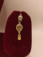 Traditional Gold-Tone Antique Necklace Set with Matching Earrings