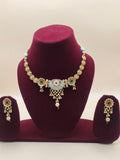 Traditional Antique Gold Coin Chain Necklace with Designer Pendant & Matching Earrings