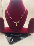 Elegant Gold-Tone Mangalsutra with Black Beads & Minimal Pendant