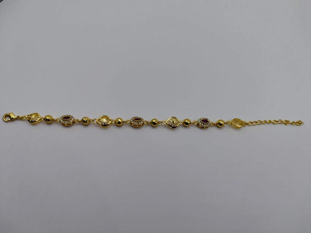 Elegant Gold-Plated Ruby Accent Bracelet