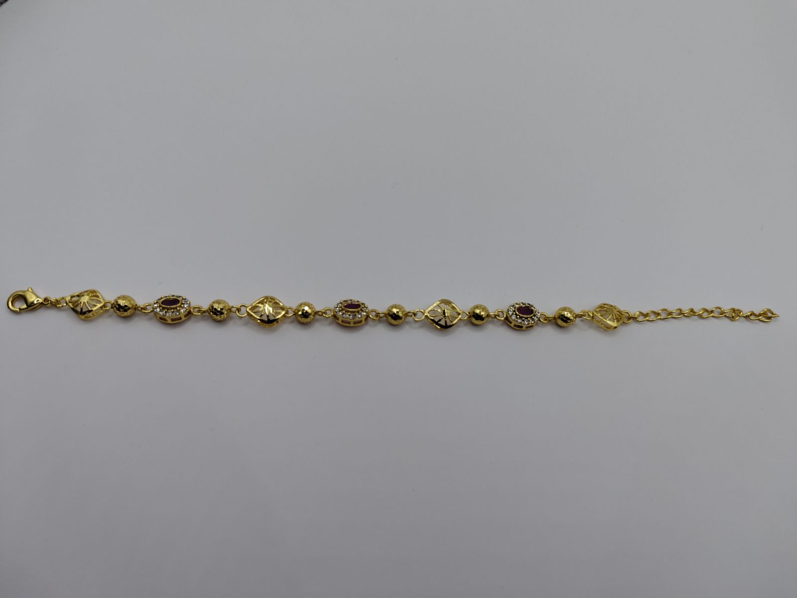 Elegant Gold-Plated Ruby Accent Bracelet