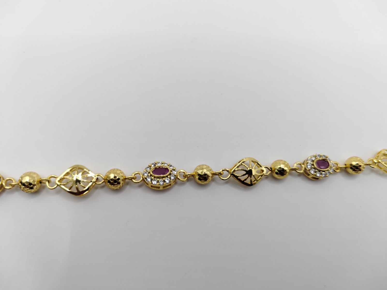 Elegant Gold-Plated Ruby Accent Bracelet