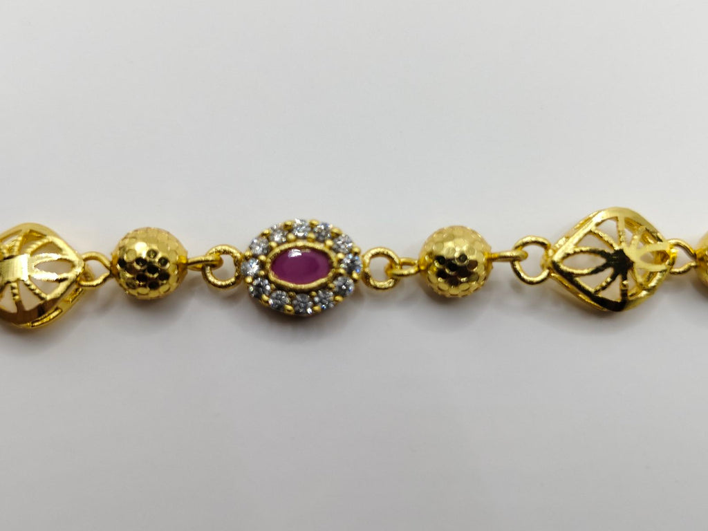 Elegant Gold-Plated Ruby Accent Bracelet