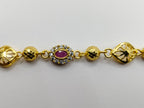 Elegant Gold-Plated Ruby Accent Bracelet