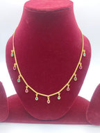Gold-Finish Chain with Multicolor Teardrop Drops
