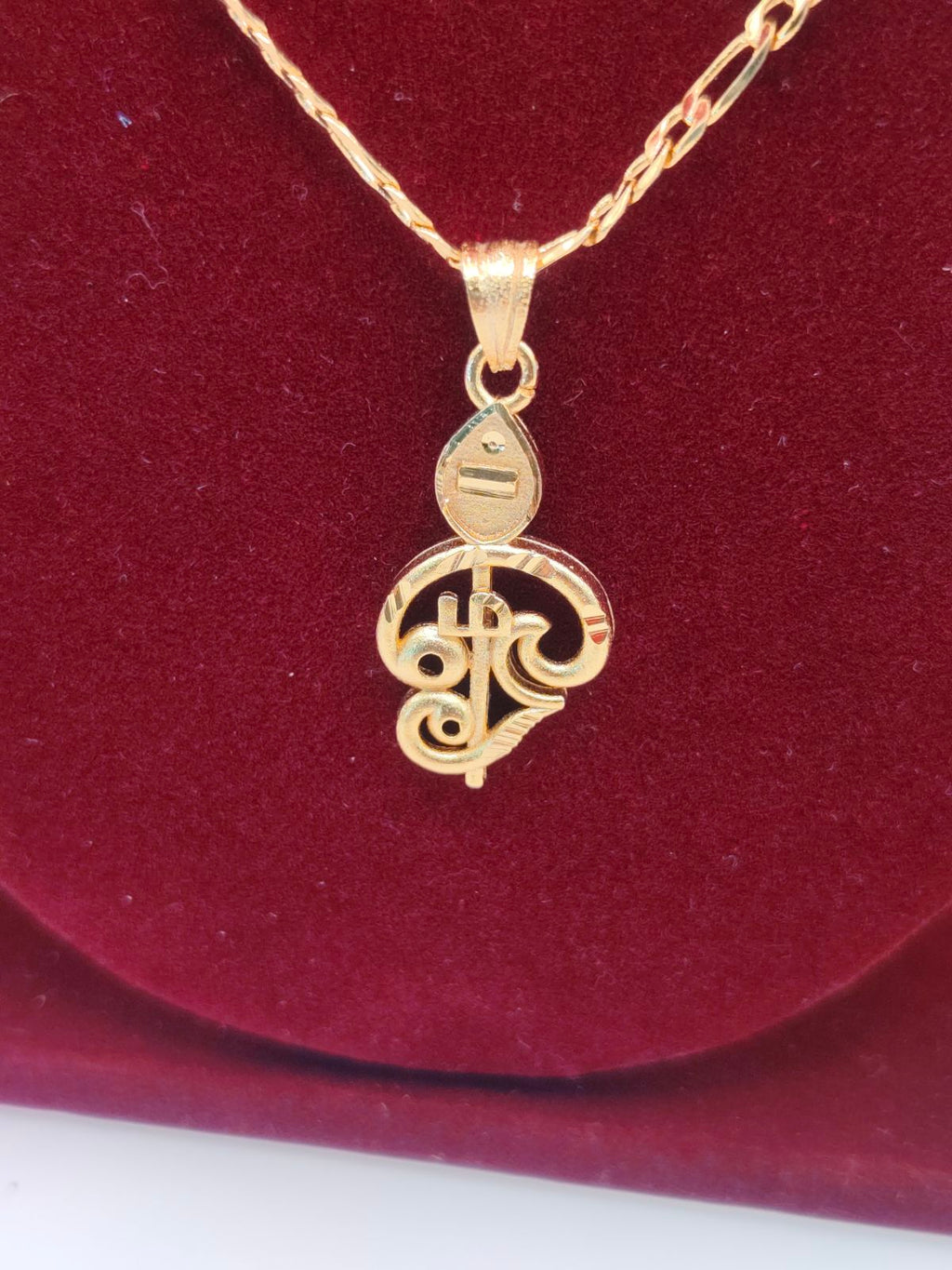 Gold-Finish Om Pendant Chain