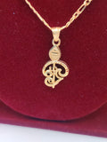Gold-Finish Om Pendant Chain