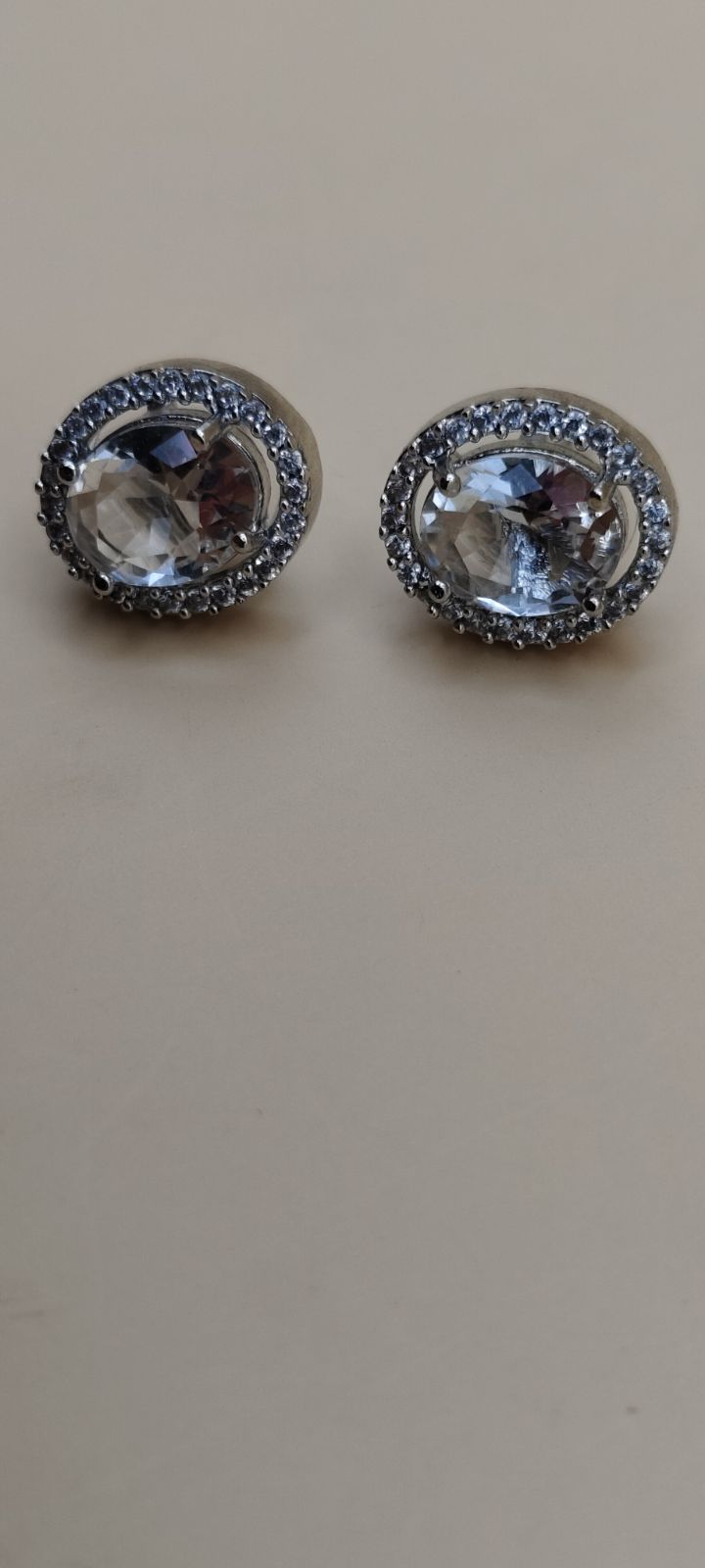 Elegant Silver-Tone Crystal Earrings & Pendant