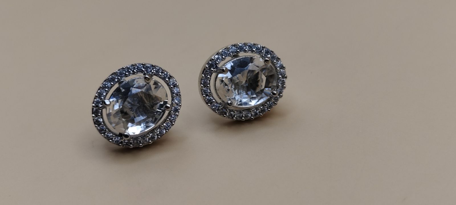 Elegant Silver-Tone Crystal Earrings & Pendant