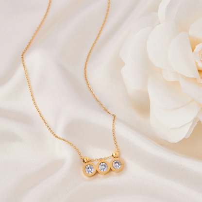 Triple Stone Layering Necklace