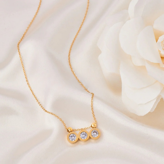 Triple Stone Layering Necklace