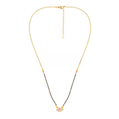 Pink Marquise Diamond Mangalsutra For Women