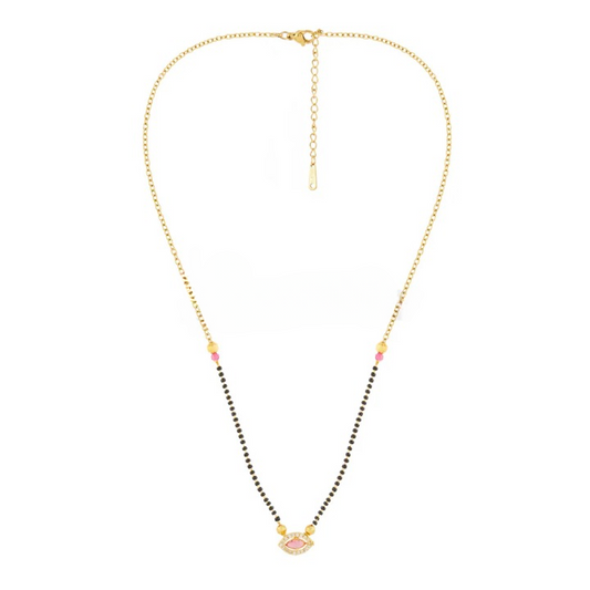 Pink Marquise Diamond Mangalsutra For Women