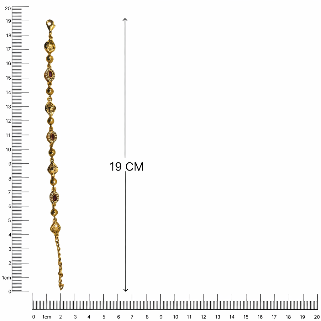 Elegant Gold-Plated Ruby Accent Bracelet