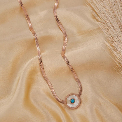 Round Evil Eye Pendant Necklace