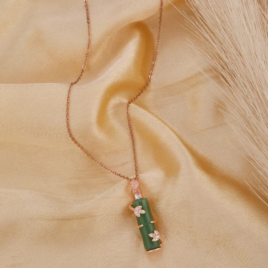 Bamboo Flower Pendant Necklace