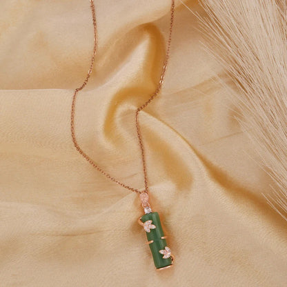 Bamboo Flower Pendant Necklace
