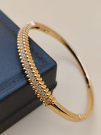 Gold-Tone Crystal Studded Slim kada Bracelet