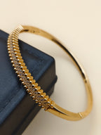 Gold-Tone Crystal Studded Slim kada Bracelet