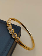 Swarna Chakra Gold-Tone Designer Bracelet with Crystal Work