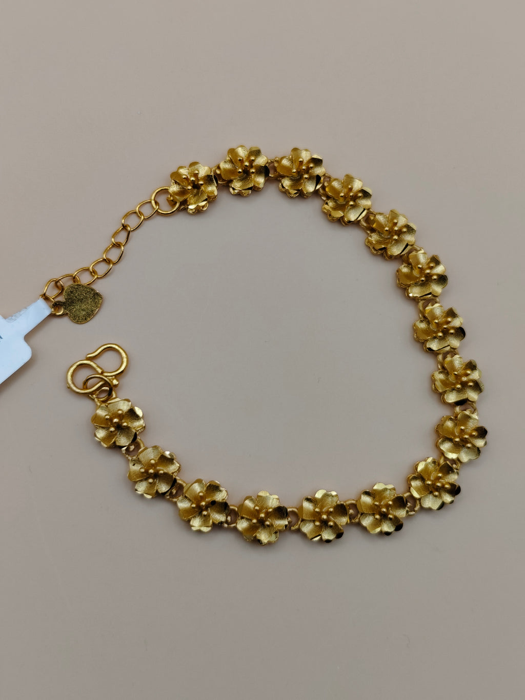 Classic Temple-Inspired Gold-Tone Flower Bracelet