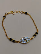 Elegant Gold-Tone Black Beads Bracelet