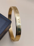Classic Roman Numeral Gold Finish Kada Bracelet