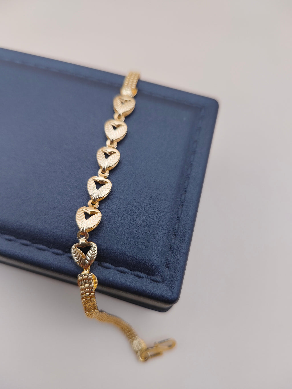 Classic Heart Motif Gold-Tone Bracelet