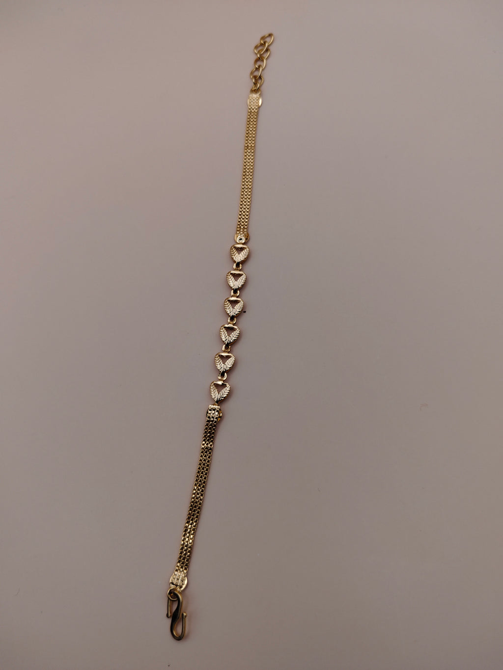 Classic Heart Motif Gold-Tone Bracelet