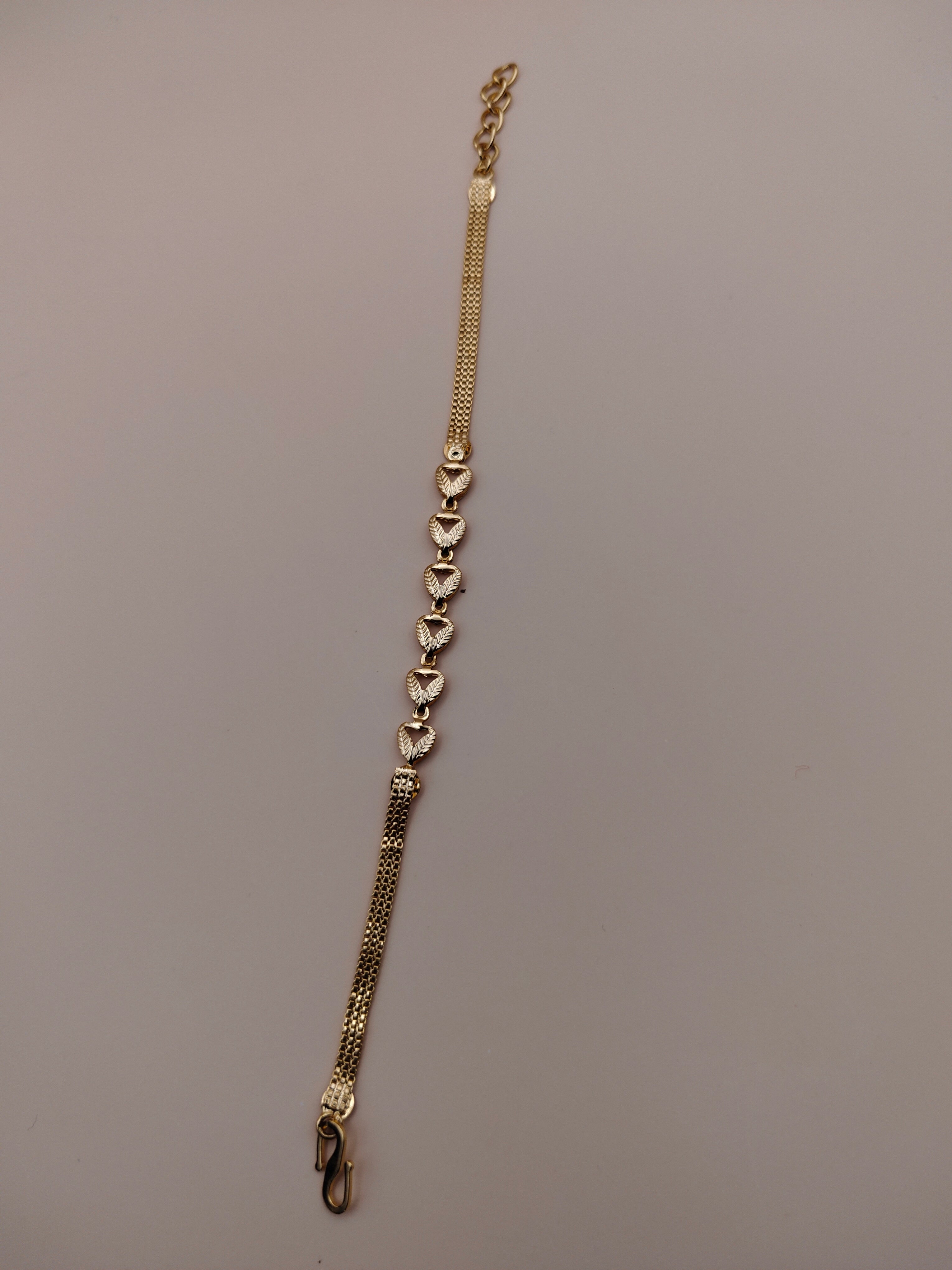 Classic Heart Motif Gold-Tone Bracelet