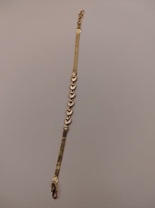 Classic Heart Motif Gold-Tone Bracelet