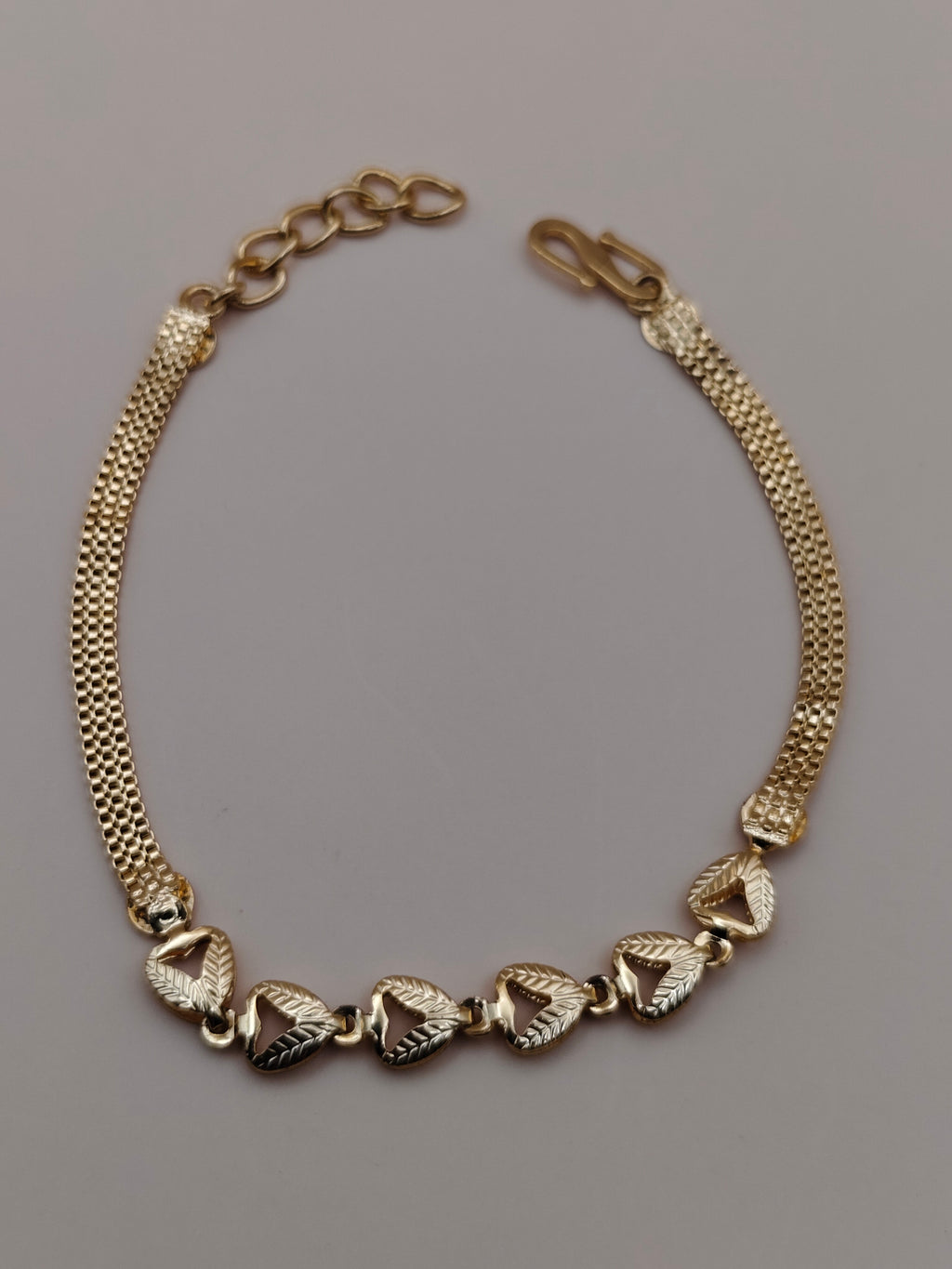 Classic Heart Motif Gold-Tone Bracelet