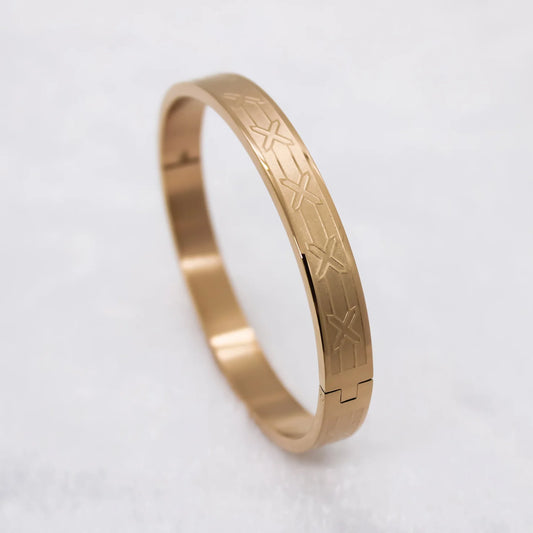 Cross Sign Rose Gold Men's Bracelet