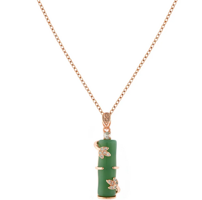 Bamboo Flower Pendant Necklace