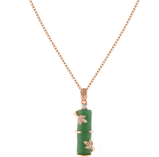 Bamboo Flower Pendant Necklace