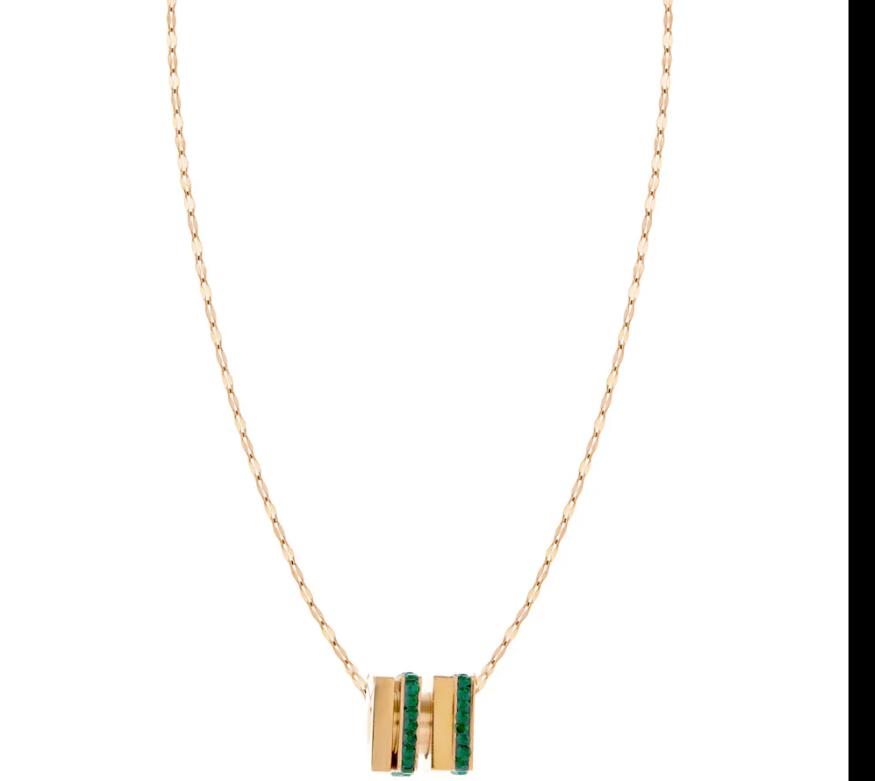 Emerald Brilliance Pendant Rose Gold Necklace For Women