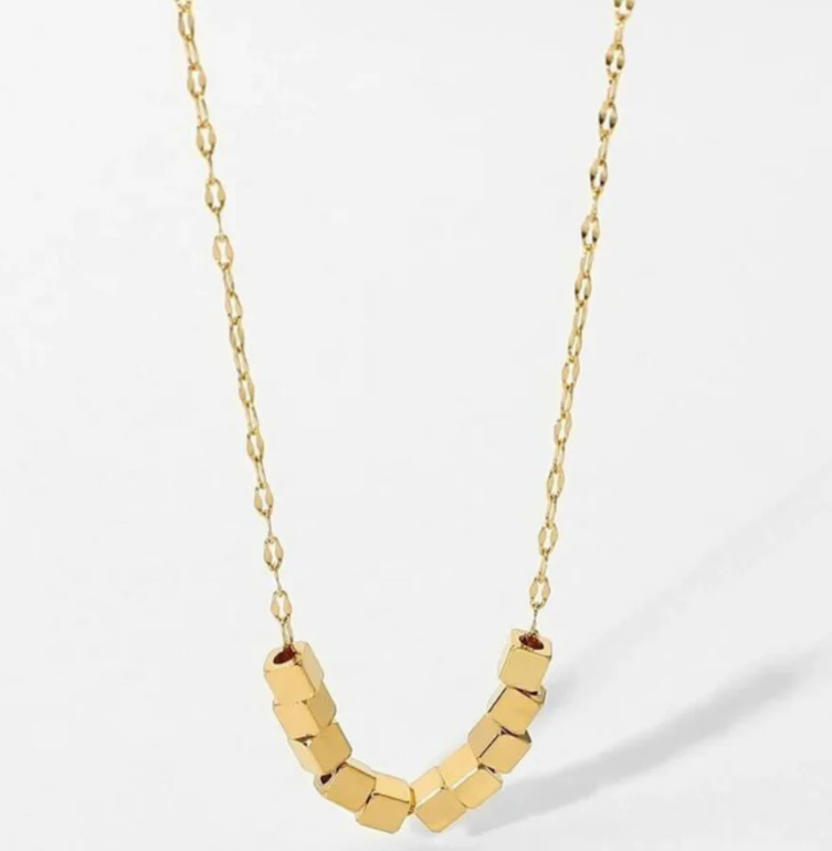 Gold Cube Necklace