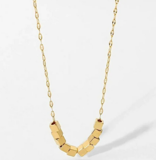 Gold Cube Necklace