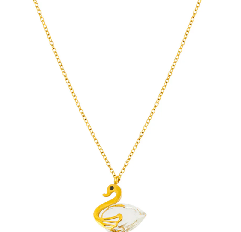 Minimal Swan Necklace