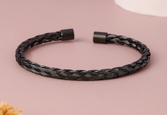 Black Fashion Charm Cuff Bracelet For Men