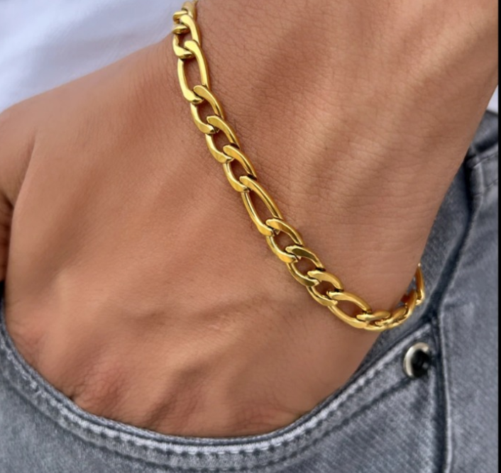 Classic Gold Curb Chain Bracelet (8 Inch)