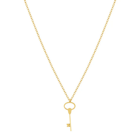 Gold Key Charm Necklace