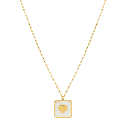 Square Heart Necklace Tarnish free
