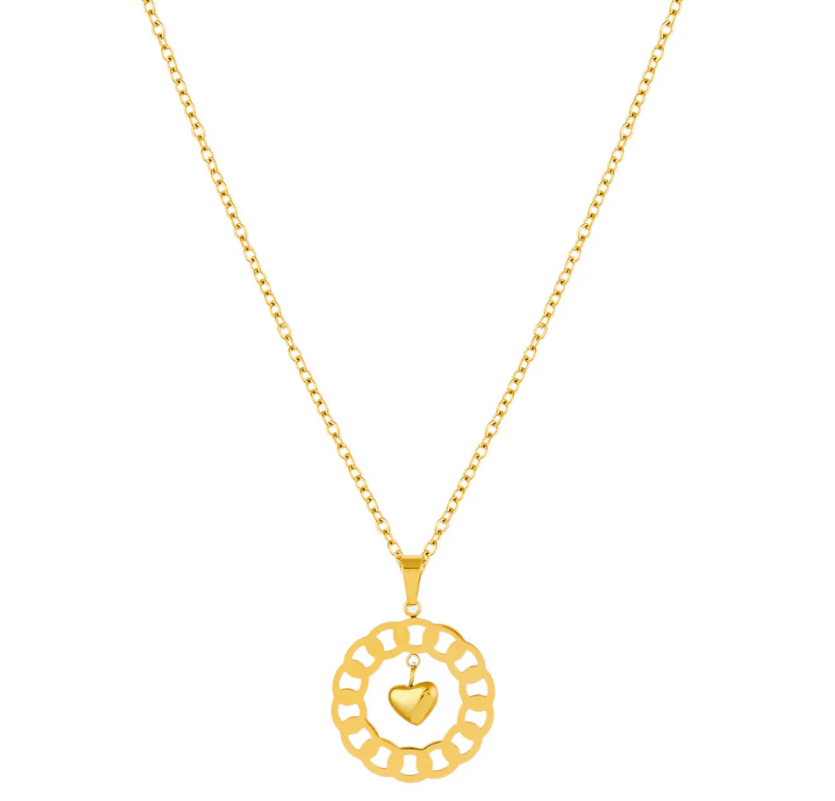 Golden Heart Pendant Necklace