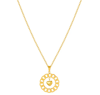 Golden Heart Pendant Necklace