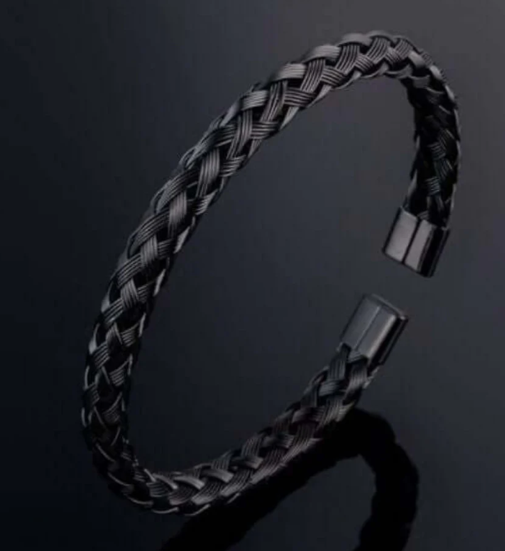 Black Fashion Charm Cuff Bracelet For Men