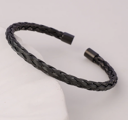 Black Fashion Charm Cuff Bracelet For Men